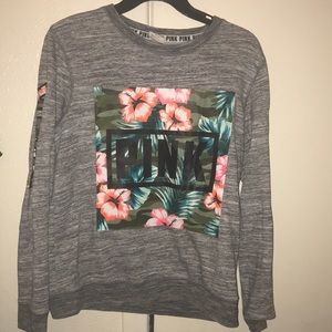 Grey PINK Tropical Sweatshirt
